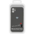 Tok, Silicone Heart, erősített szilikon hátlap, Apple Iphone 12 (6,1"), minta 1 (szív), fekete, bliszteres