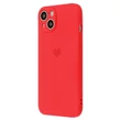 Kép 1/2 - Tok, Silicone Heart, erősített szilikon hátlap, Apple Iphone 13 Mini (5,4"), minta 1 (szív), piros, bliszteres
