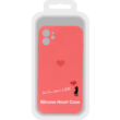 Tok, Silicone Heart, erősített szilikon hátlap, Apple Iphone 13 Mini (5,4"), minta 1 (szív), piros, bliszteres