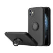 Tok, Silicone RING, mágneses szilikon hátlap, gyűrűs ujjtartóval, Apple Iphone 12 (6,1"), fekete
