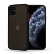Kép 1/2 - Tok, Vennus Button Matt Bumper, Apple Iphone 13 (6,1"), keményített füstszínű hátlap, fekete szilikon kerettel 
