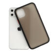 Tok, Vennus Button Matt Bumper, Samsung Galaxy A51 A515, keményített füstszínű hátlap, fekete szilikon kerettel 