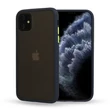 Kép 1/2 - Tok, Vennus Button Matt Bumper, Apple Iphone 12 Mini (5,4"), keményített füstszínű hátlap, kék szilikon kerettel 