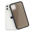 Tok, Vennus Button Matt Bumper, Apple Iphone 11 (6,1"), keményített füstszínű hátlap, kék szilikon kerettel 