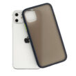 Tok, Vennus Button Matt Bumper, Apple Iphone 7 / 8 / SE (2020 / 2022), keményített füstszínű hátlap, kék szilikon kerettel 