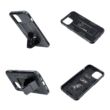 Tok, Defender ütésálló hátlap, szilikon kerettel, kihúzható álvánnyal, Apple Iphone 12 / 12 Pro (6,1"), fekete