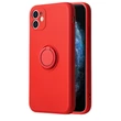 Kép 1/2 - Tok, Silicone RING, mágneses szilikon hátlap, gyűrűs ujjtartóval, Apple Iphone 12 (6,1"), piros