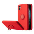 Tok, Silicone RING, mágneses szilikon hátlap, gyűrűs ujjtartóval, Apple Iphone 12 Pro (6,1"), piros
