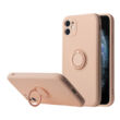 Tok, Silicone RING, mágneses szilikon hátlap, gyűrűs ujjtartóval, Apple Iphone 12 (6,1"), halvány rózsaszín
