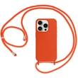 Kép 1/2 - Tok, Strap Silicone, Apple Iphone 15 (6,1"), szilikon hátlapvédő, állítható pánttal, minta 1, narancssárga