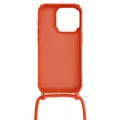 Tok, Strap Silicone, Apple Iphone 15 (6,1"), szilikon hátlapvédő, állítható pánttal, minta 1, narancssárga