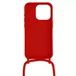 Tok, Strap Silicone, Apple Iphone 15 (6,1"), szilikon hátlapvédő, állítható pánttal, minta 1, piros