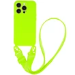Kép 1/2 - Tok, Strap Silicone, Apple Iphone 15 Pro Max (6,7"), szilikon hátlapvédő, állítható pánttal, kameravédővel, minta 2, lime zöld