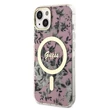 Kép 1/2 - Tok, Guess /GUHMP14SHCFWSP/, Flowers IML, MagSafe Compatible, Apple Iphone 14 (6,1"), rózsaszín