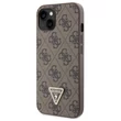 Kép 1/2 - Tok, Guess /GUHCP15LP4TDPW/, PU 4G Strass Triangle Metal Logo, Apple Iphone 15 Pro (6,1"), barna