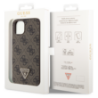 Tok, Guess /GUHCP15SP4TDPW/, PU 4G Strass Triangle Metal Logo, Apple Iphone 15 (6,1"), barna