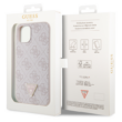 Tok, Guess /GUHCP15XP4TDPP/, PU 4G Strass Triangle Metal Logo, Apple Iphone 15 Pro Max (6,7"), rózsaszín