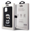 Tok, Karl Lagerfeld /KLHCP15SSDHKCNK/, Apple Iphone 15 (6,1"), Liquid Silicone Karl and Choupette Heads, fekete