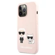 Kép 1/2 - Tok, Karl Lagerfeld /KLHCP13LSSKCI/, Apple Iphone 13 Pro (6,1"), Karl & Choupette, halvány rózsaszín