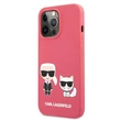 Kép 1/2 - Tok, Karl Lagerfeld /KLHCP13LSSKCP/, Apple Iphone 13 Pro (6,1"), Karl & Choupette Liquid Silicone, rózsaszín
