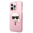 Kép 1/2 - Tok, Karl Lagerfeld /KLHCP13SKHTUGLP/, Apple Iphone 13 Mini (5,4"), Karl Head, csillogó rózsaszín