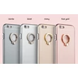 Kép 2/2 - Tok, aluminium hátlap, szilikon kerettel, gyűrűs ujjtartóval és kitámasztóval, Apple iPhone 6 Plus, szürke, prémium minőség