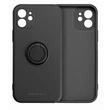 Kép 1/3 - Tok, Roar Amber, mágneses szilikon hátlap, gyűrűs ujjtartóval, Apple Iphone XR, fekete, bliszteres