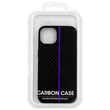 Kép 2/2 - Tok, Tel Protect Carbon, Apple Iphone 13 Pro (6,1"), karbonszálas hátlap, szilikon kerettel, fekete-kék, bliszteres