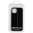 Tok, Tel Protect Carbon, Apple Iphone 13 Mini (5,4"), karbonszálas hátlap, szilikon kerettel, fekete-piros, bliszteres