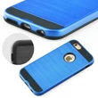 Kép 2/2 - Tok, Panzer Moto, szálcsiszolt aluminium hátlap, szilikon kerettel, Apple iPhone 7 / 8, kék