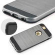 Kép 2/2 - Tok, Panzer Moto, szálcsiszolt aluminium hátlap, szilikon kerettel, Apple iPhone 7 / 8, szürke