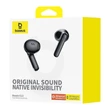Kép 1/2 - Bluetooth headset, Baseus Bowie E13 /A00059701127-Z1/, vezeték nélküli fülhallgató, töltő tokkal, fekete, bliszteres