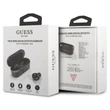 Kép 1/3 - Bluetooth headset, Guess /Classic Logo BT5.0/, vezeték nélküli fülhallgató, töltő tokkal, fekete, bliszteres
