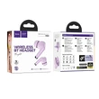 Kép 2/2 - Bluetooth headset, Hoco EQ2, vezeték nélküli fülhallgató, töltő tokkal, lila, bliszteres