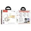 Kép 2/2 - Bluetooth headset, Hoco EQ6, vezeték nélküli fülhallgató, töltő tokkal, fehér, bliszteres