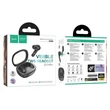 Kép 2/2 - Bluetooth headset, Hoco EQ6, vezeték nélküli fülhallgató, töltő tokkal, fekete, bliszteres