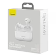 Kép 1/2 - Bluetooth headset, Baseus Encok W3 /NGW3-02/, vezeték nélküli fülhallgató, töltő tokkal, fehér, bliszteres