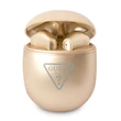 Kép 1/2 - Bluetooth headset, Guess /Triangle Logo BT5.2/, vezeték nélküli fülhallgató, töltő tokkal, arany, bliszteres