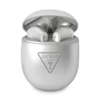 Kép 1/2 - Bluetooth headset, Guess /Triangle Logo BT5.2/, vezeték nélküli fülhallgató, töltő tokkal, ezüst, bliszteres
