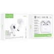 Kép 1/2 - Bluetooth headset, Hoco EW34, vezeték nélküli fülhallgató, töltő tokkal, fehér, bliszteres