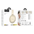 Kép 1/2 - Bluetooth headset, HOCO W37, sztereó fejhallgató mikrofonnal, barna, bliszteres