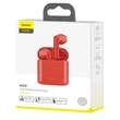Kép 2/2 - Bluetooth headset, Baseus Encok W09 /NGW09-09/, vezeték nélküli fülhallgató, töltő tokkal, piros, bliszteres