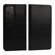 Kép 1/2 - Tok, mágneses oldalra nyíló valódi olasz bőr flip tok, Apple Iphone 13 Pro (6,1"), fekete, (szilikon belsővel)