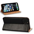 Kép 2/2 - Tok, mágneses oldalra nyíló valódi olasz bőr flip tok, Apple Iphone 13 Pro (6,1"), fekete, (szilikon belsővel)
