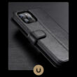 Tok, Dux Ducis KADO, oldalra nyíló mágneses műbőr flip tok, Apple Iphone 12 / 12 Pro (6,1"), fekete, (szilikon belsővel), bliszteres