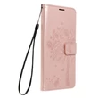 Kép 1/3 - Tok, Mezzo, mintás oldalra nyíló flip tok, szilikon belsővel, Apple Iphone 13 (6,1"), minta 1 (Fa), rose gold