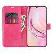 Tok, Mezzo, mintás oldalra nyíló flip tok, szilikon belsővel, Apple Iphone 15 (6,1"), minta 2 (Mandala), magenta