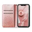 Tok, Mezzo, mintás oldalra nyíló flip tok, szilikon belsővel, Apple Iphone 13 (6,1"), minta 2 (Mandala), rose gold