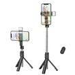 Kép 2/2 - Bluetooth selfie bot, Borofone BY8, vezeték nélküli távirányítóval, tripod állvánnyal, fekete, bliszteres