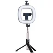 Kép 1/2 - Bluetooth selfie bot, P40D-1, vezeték nélküli távirányítóval, körfénnyel, tripod állvánnyal, fekete, bliszteres